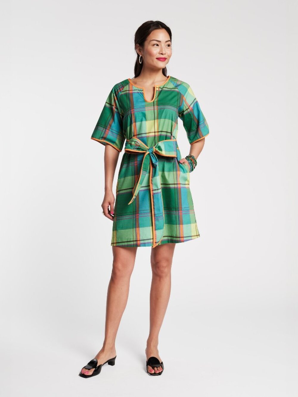 Doris Mini Dress Cotton Poplin Carter Madras Print